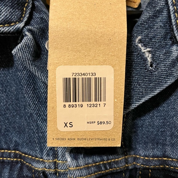 Levis Womens Ex-Boyfriend Trucker Jacket XS Blue MSRP $90 - Picture 6 of 8